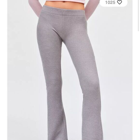Urban Outfitters Farrah Knit Kick Flare Pant Grey Large New - Picture 2 of 7